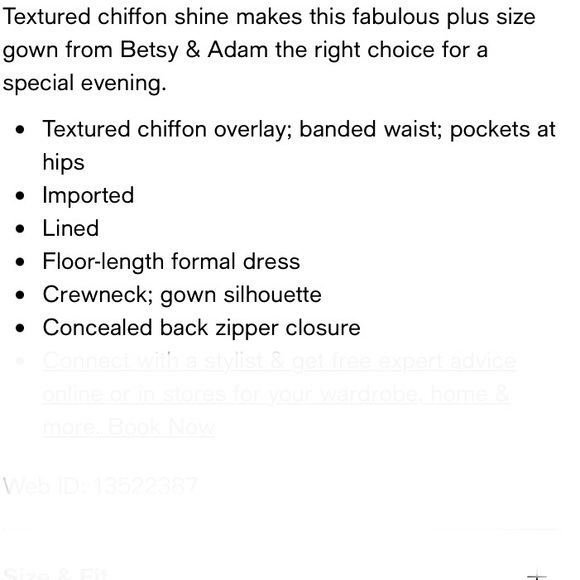 NWT Betsy & Adam Metallic Halter Gown 16W - Picture 7 of 13